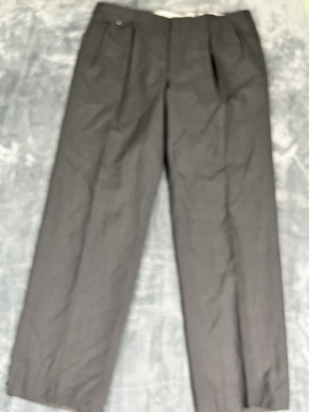 Austin Reed Mens Gray Pleated Dress Pants 42 x33